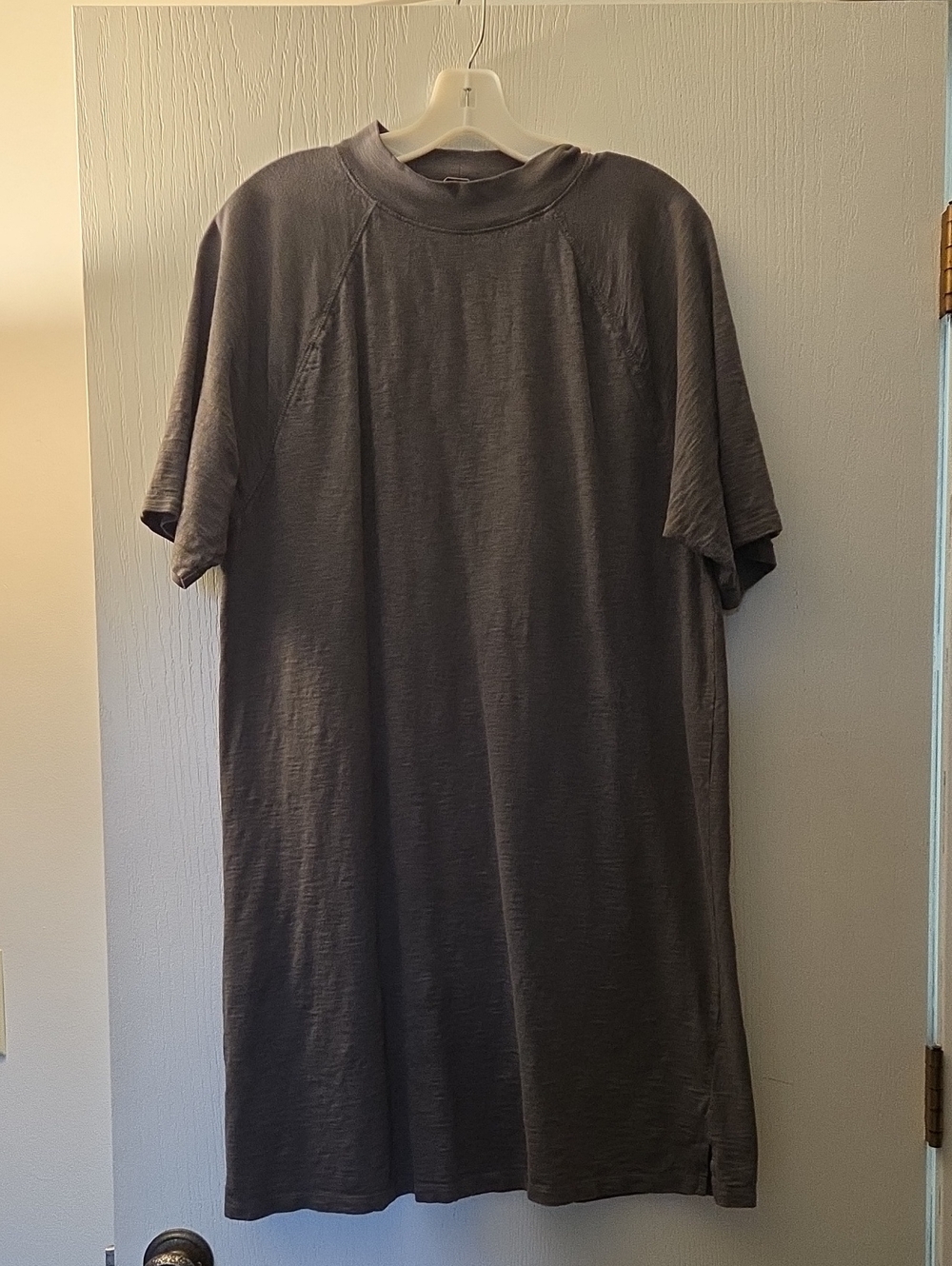 Womens Mocl Neck Gray T Shirt Dress